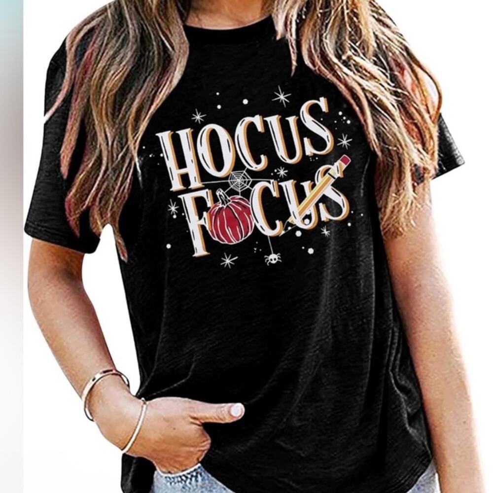 New Black Hocus Focus Graphic Tee